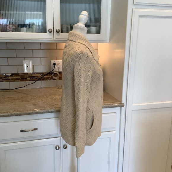 Express Hand Knit Cardigan Size Medium Cream Wool and Alpaca - Picture 4 of 10